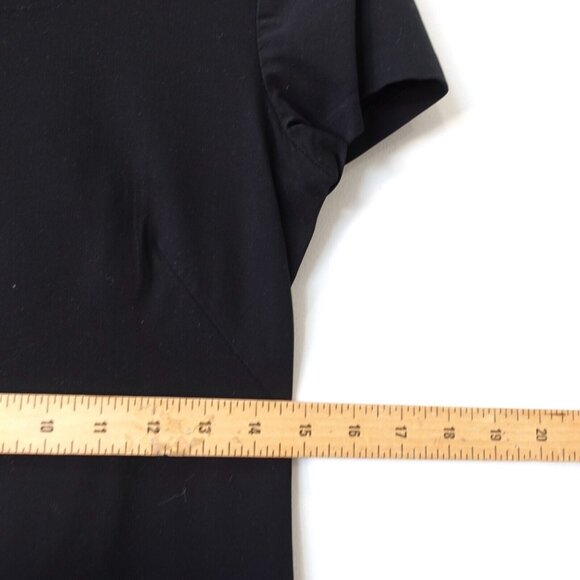 THEORY Dress 4 Black Mini Sheath Fitted Classic Small Stretch Work USA $245 - Picture 5 of 16